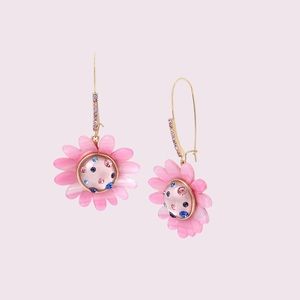Betsey Johnson Pink Daisy Drop Earrings